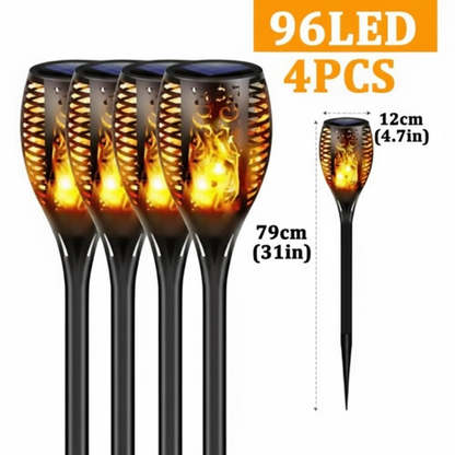NuviGlow™ Solar Torch Light – 96 LED Flickering Flame