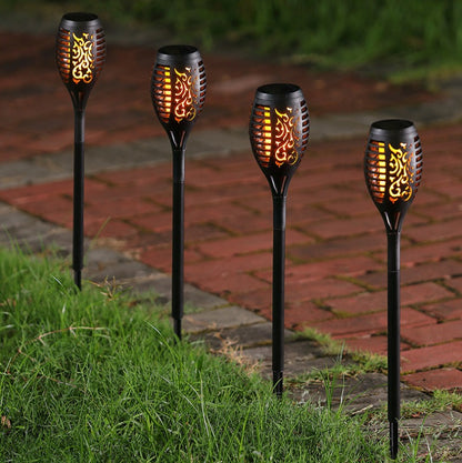 NuviGlow™ Solar Torch Light – 96 LED Flickering Flame