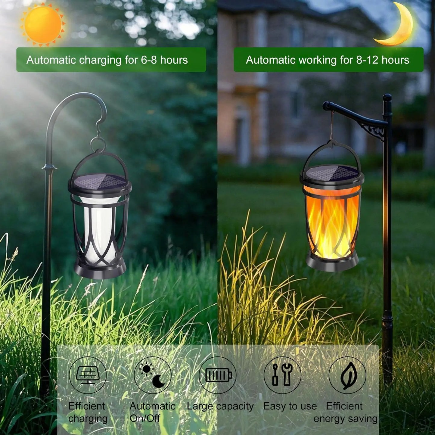 NuviGlow™ Solar Flickering Flame Lantern