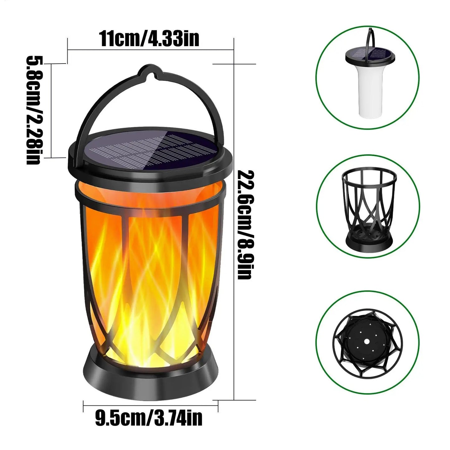 NuviGlow™ Solar Flickering Flame Lantern